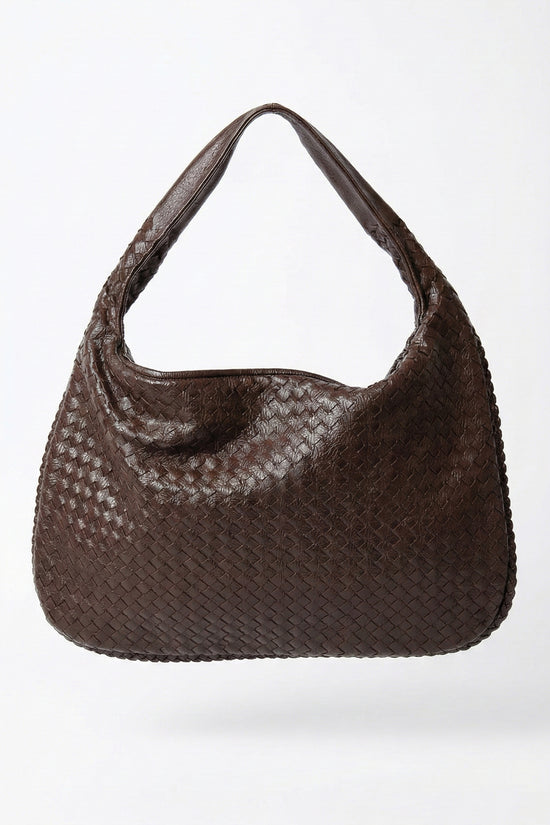 Bolsa Trançada Marrom Escuro